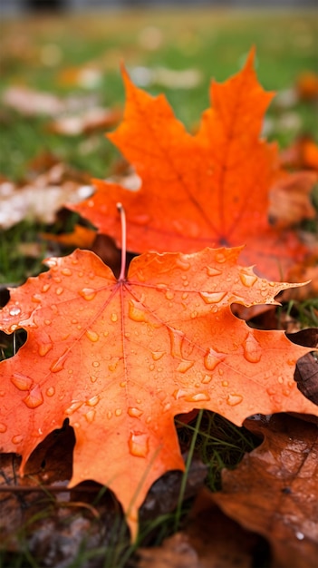 Las hojas coloridas caen en la temporada de otoño