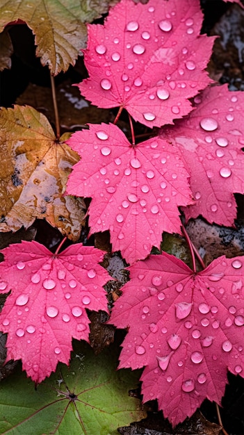 Las hojas coloridas caen en la temporada de otoño