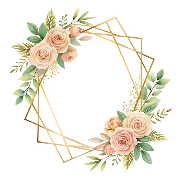 las hojas de la flor de la frontera acuarela
