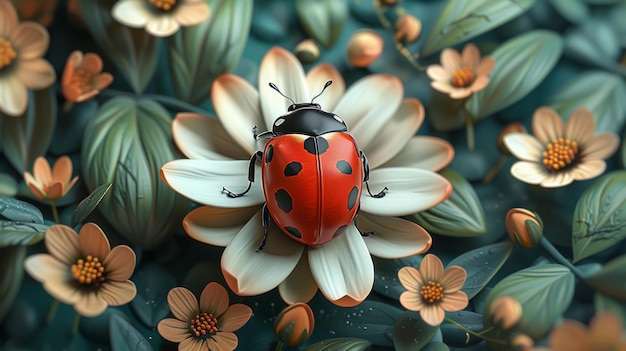 Foto las hojas de la flor de la mariposa insecto realismo fantástico estilo de dibujos animados ilustración papeles de pared historia fondos diseños de tarjetas