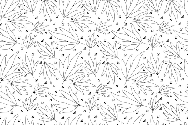 Hojas Fondo Negro Blanco
