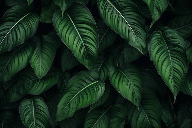 Foto las hojas de fondo de la planta son un patrón tropical vintage oscuro para el papel tapiz.