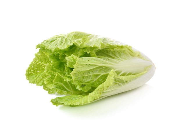 Hojas de lechuga aisladas en blanco