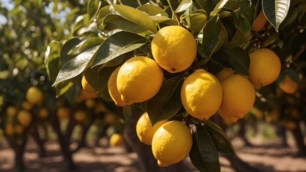 Las hojas de los limoneros