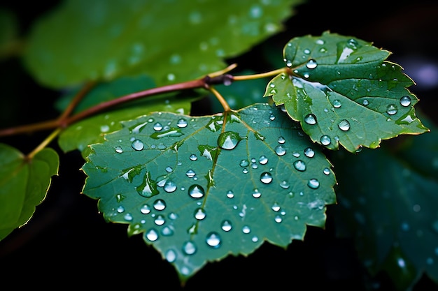 Las hojas de lluvia en foco Fotos de lluvia