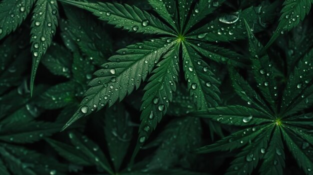 Hojas de marihuana Fondo con hojas de cáñamo