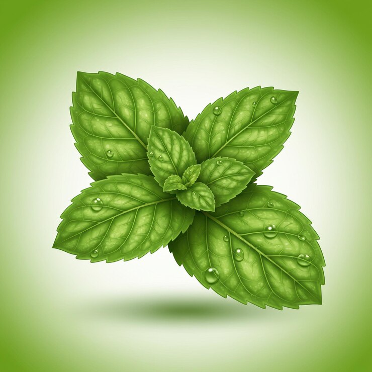 Hojas de menta frescas