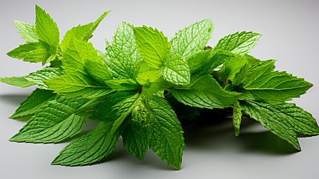 hojas de menta sobre un fondo negro hojas frescas de menta