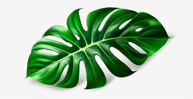 Hojas de monstera de la selva tropical aisladas sobre fondo blanco Imagen generada por IA