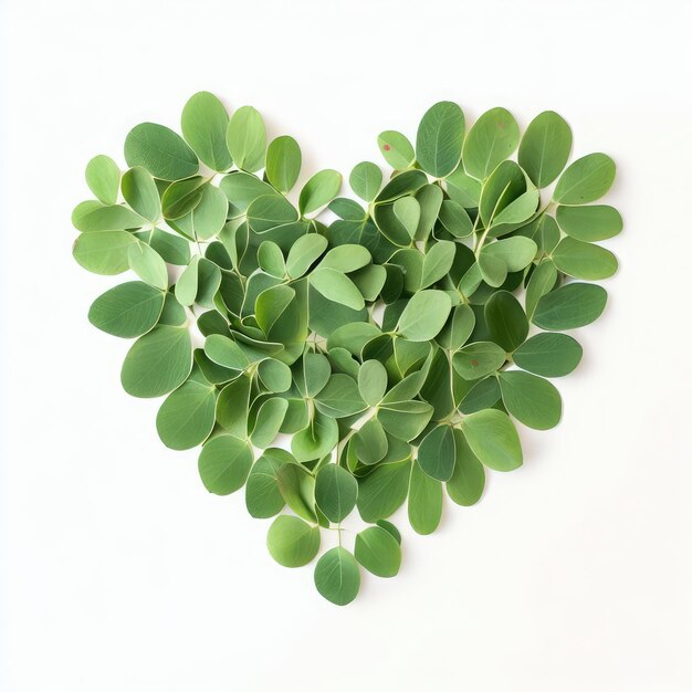 Las hojas de moringa se unen en forma de amor IA generativa