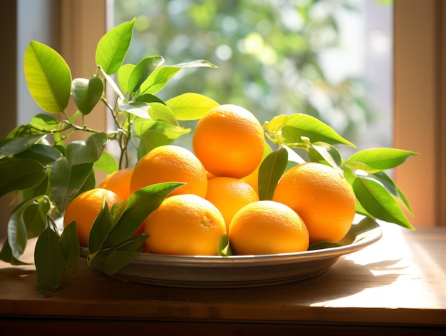 Hojas naranjas y verdes