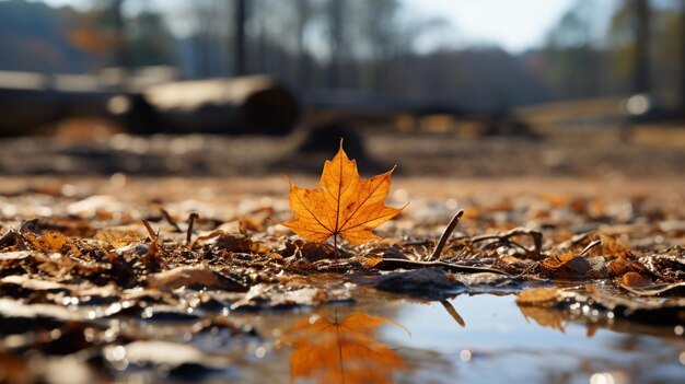 hojas de otoño en el bosque