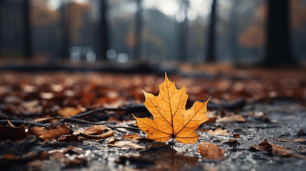 hojas de otoño en el bosque