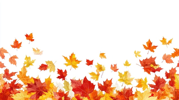 Las hojas de otoño caen Una ilustración vibrante de la temporada de otoño