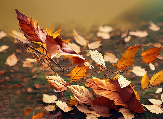 Las hojas de otoño caen de las ramas