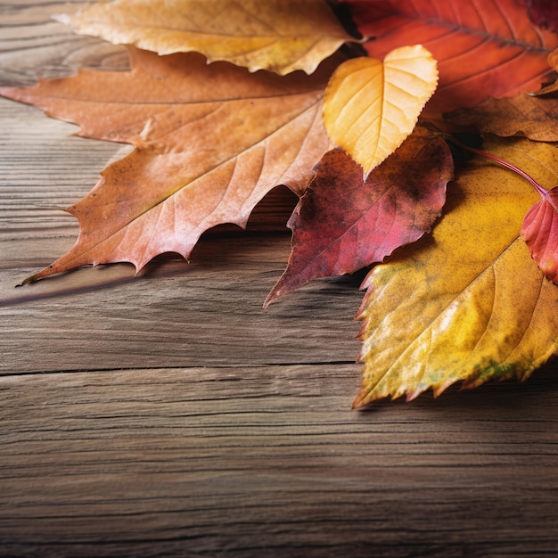 Hojas de otoño caídas en el suelo