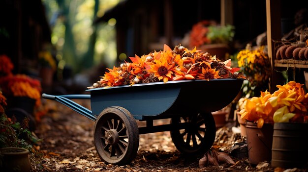 Foto hojas de otoño coloridas en el jardín