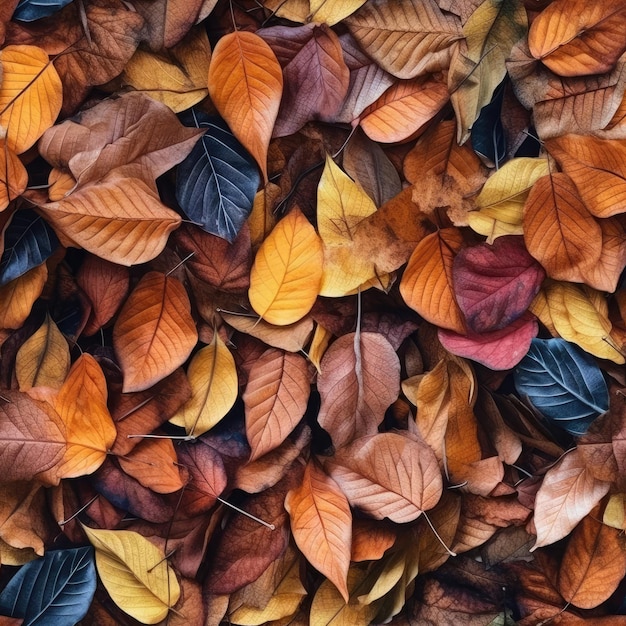 Hojas de otoño sin costuras en el suelo