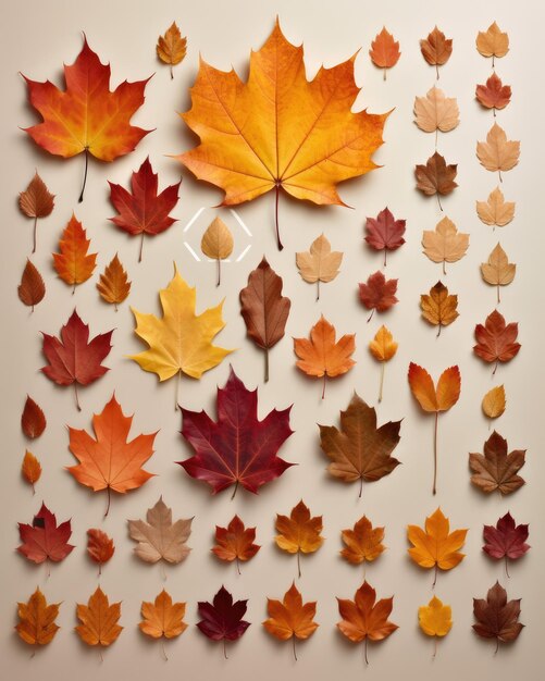 hojas de otoño para decoración aisladas