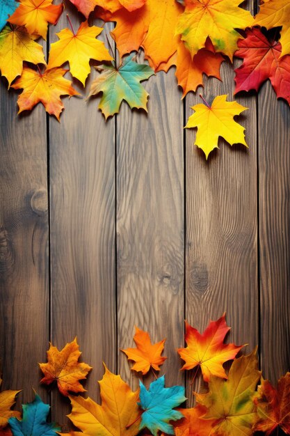 Hojas de otoño fondo estacional Bandera generativa ai