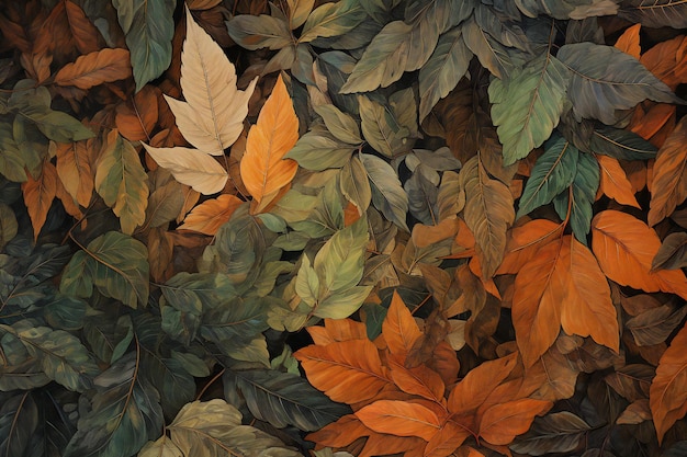 Foto las hojas de otoño en el fondo