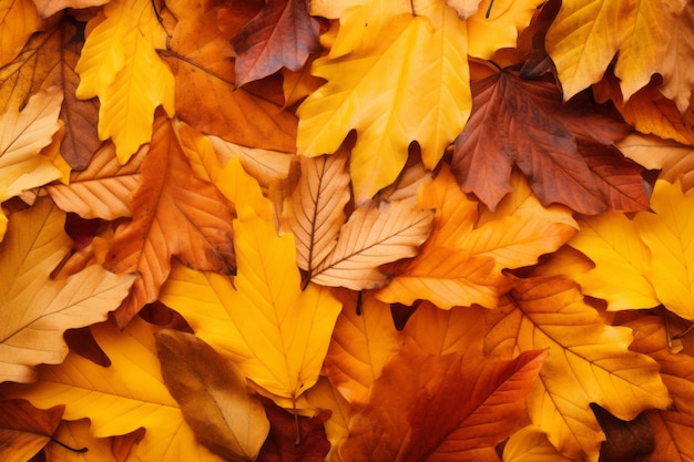 Hojas de otoño en el fondo