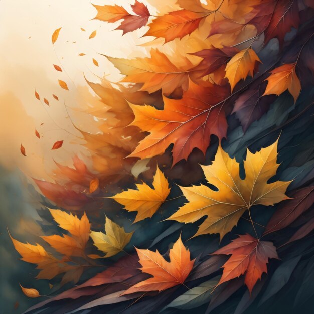 hojas de otoño de fondo