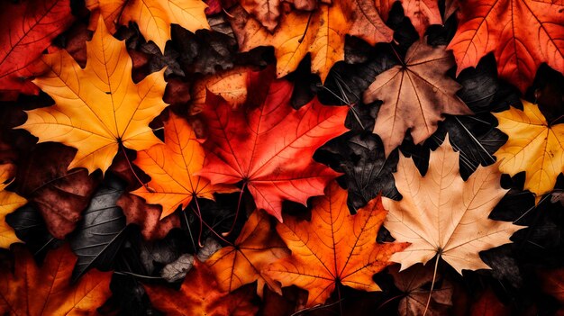 Foto hojas de otoño en el parque