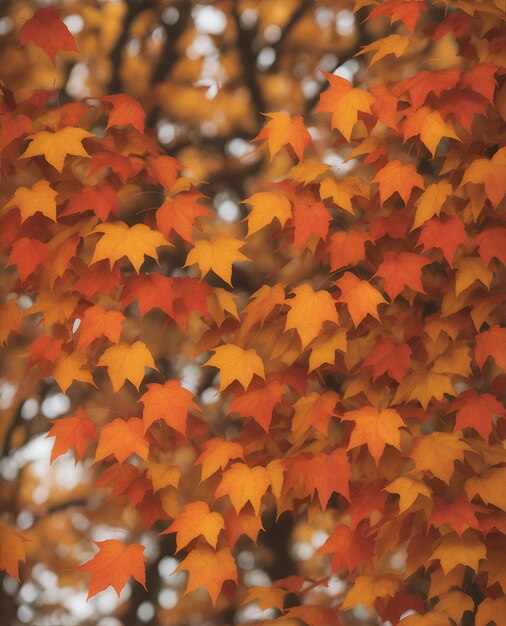 Las hojas de otoño que caen.