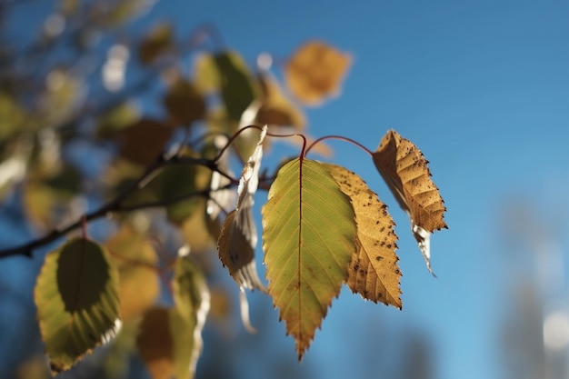 hojas de otoño en un salvado de árbol