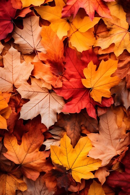 hojas de otoño sobre una mesa