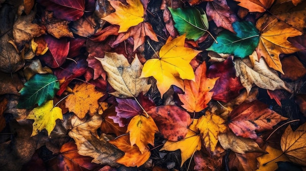 Hojas de otoño en el suelo