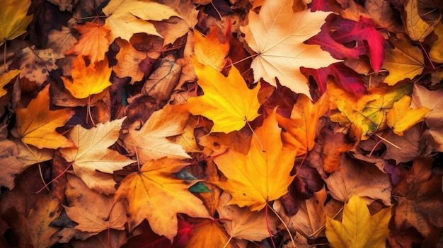 Hojas de otoño en el suelo