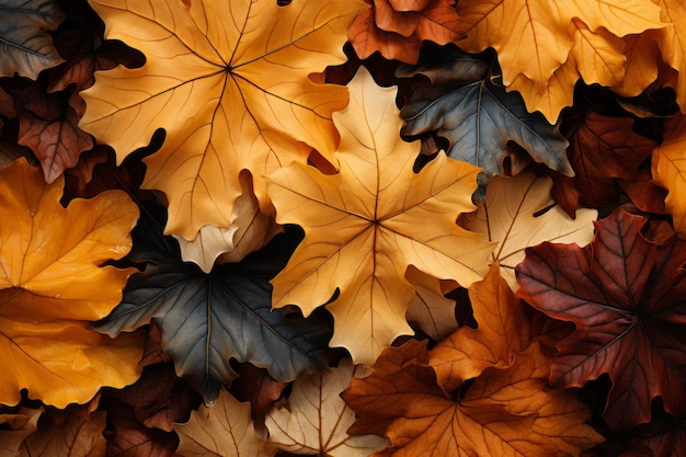 Hojas de otoño durante la temporada de otoño.