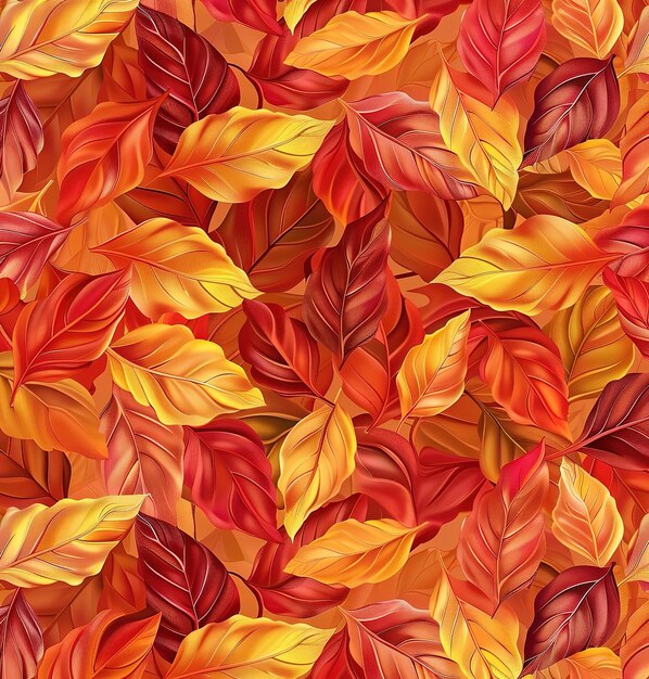 Hojas de otoño vibrantes de fondo Una ilustración hermosa, detallada y colorida del follaje de otoño para el diseño estacional