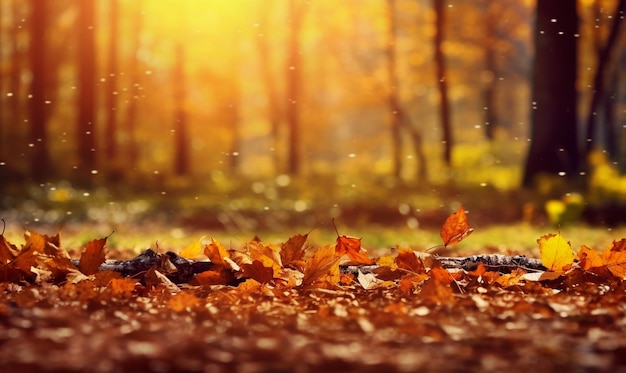 hojas de otoño en una zona cubierta de hierba