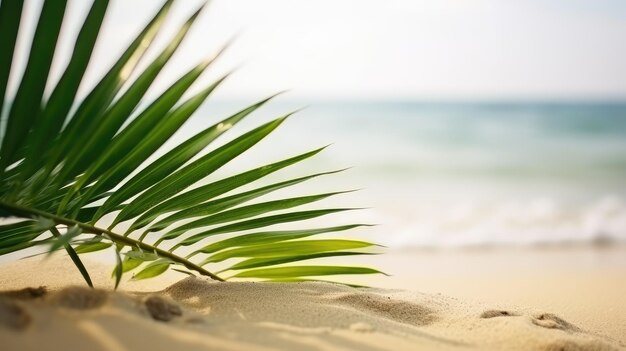 Hojas de palmera en la playa