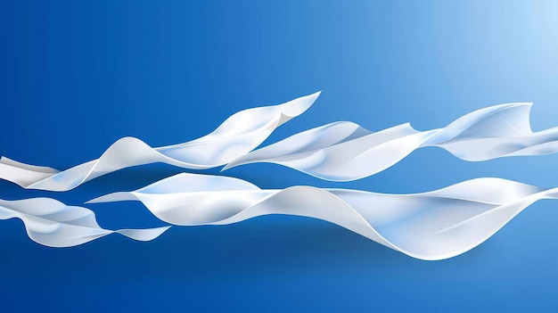 Hojas de papel volando de la pila de documentos Esta es una ilustración realista moderna de un vuelo caótico de hojas de notas en blanco en el viento contra un fondo azul Un concepto de papeleo de oficina