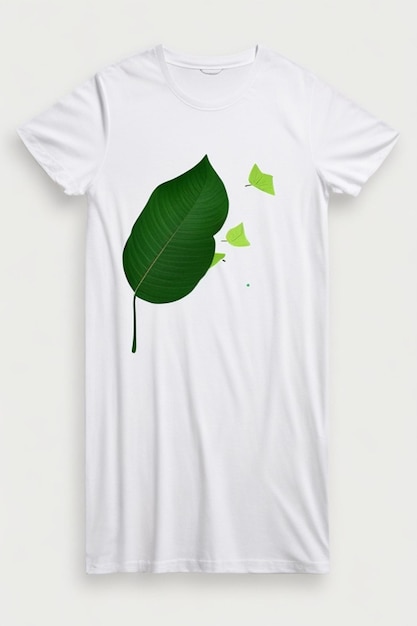 hojas de primavera minimalistas con en camiseta