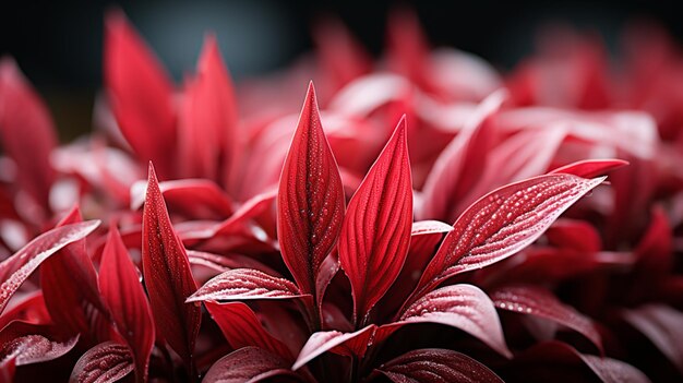 Hojas rojas frescura fondo de naturaleza orgánica