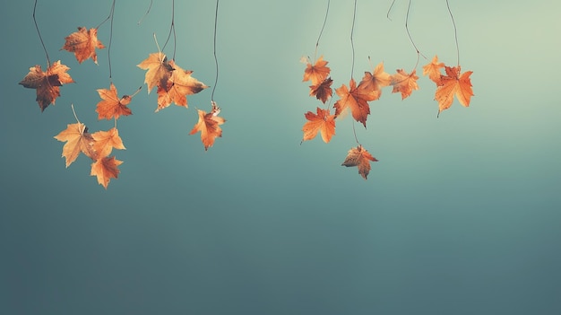 hojas secas que caen borrosas fondo de otoño frío abstracto con espacio de copia para insertar