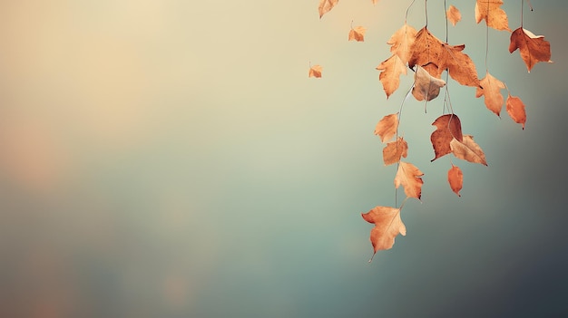 hojas secas que caen borrosas fondo de otoño frío abstracto con espacio de copia para insertar