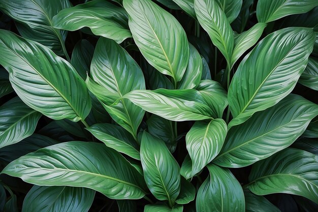 Foto hojas de spathiphyllum cannifolium abstracto textura verde fondo de la naturaleza hojas tropicales