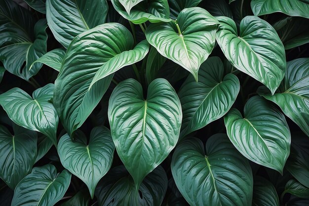 Foto hojas de spathiphyllum cannifolium abstracto textura verde fondo de la naturaleza hojas tropicales