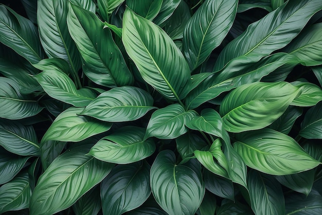 Foto hojas de spathiphyllum cannifolium abstracto textura verde fondo de la naturaleza hojas tropicales