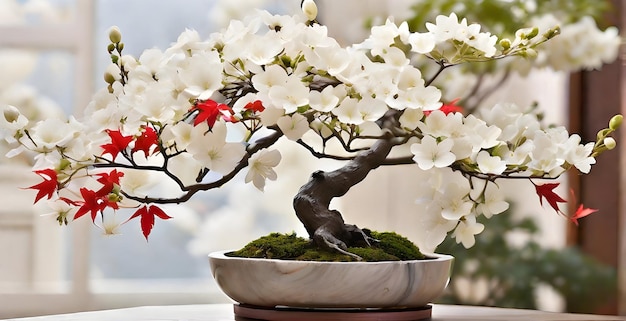 Hojas en la temporada de otoño bonsai Árbol Ai generado