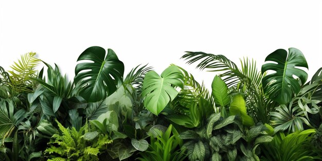 Hojas tropicales follaje planta selva arbusto arreglo floral naturaleza telón de fondo con Mo Generative AI