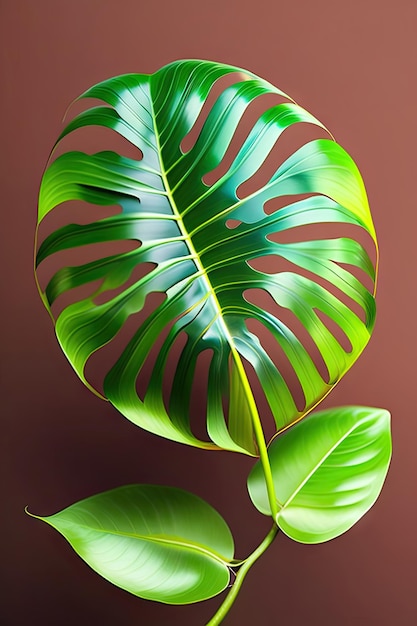 Hojas tropicales naturaleza de plantas exóticas fondo primer plano de filodendro de hoja dividida Monstera M