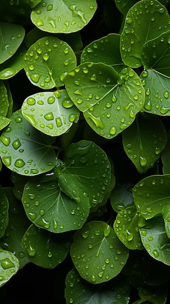hojas tropicales verdes húmedas para el fondo del papel tapiz de retrato