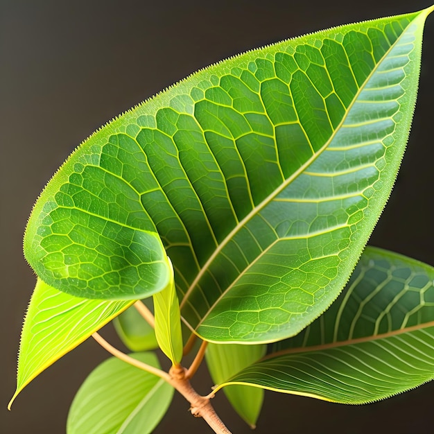 Hojas verdes abigarradas de jengibre Cassumunar Zingiber cassumunar la planta herbaria del bosque tropical